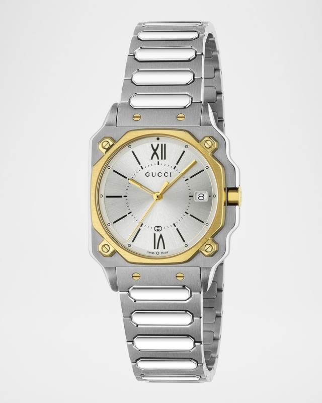 Two-Tone Stainless Steel G-Flat 30mm Bracelet Watch
